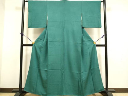 平和屋着物▼上質な色無地　虫襖色　正絹　逸品　DABF5971du