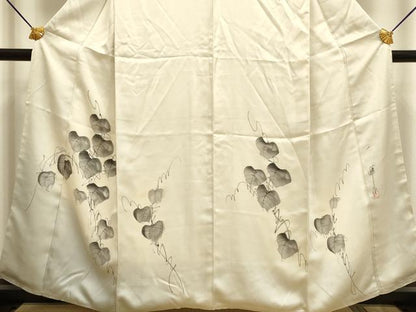 平和屋着物▼訪問着　作家物　手描き　蔦の葉文　暈し染め　正絹　逸品　DABF5975du