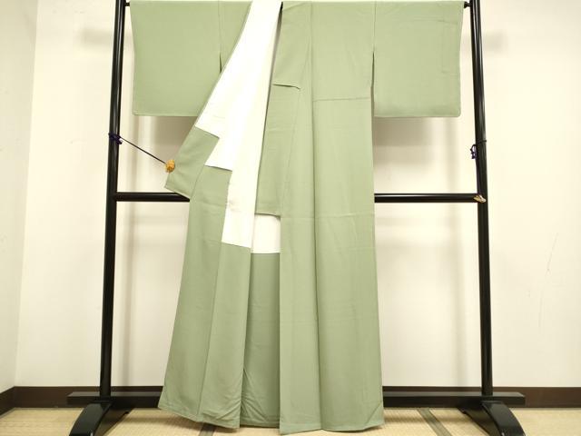 平和屋着物●上質な色無地　鶸茶色　正絹　逸品　未使用　DABF5989du