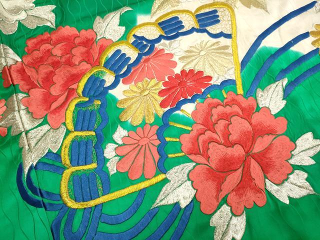 平和屋本店●お引きずり・お引き摺り・引き振袖　和装　結婚式　舞妓　芸妓　芸者　衣装　総刺繍　檜扇花文　金銀糸　逸品　DABF5995du