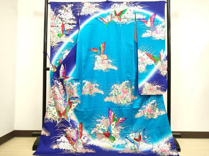 平和屋本店●お引きずり・お引き摺り・引き振袖　和装　結婚式　舞妓　芸妓　芸者　衣装　舞蝶花文　暈し染め　金銀彩　DABF5997du