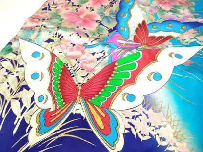 平和屋本店●お引きずり・お引き摺り・引き振袖　和装　結婚式　舞妓　芸妓　芸者　衣装　舞蝶花文　暈し染め　金銀彩　DABF5997du