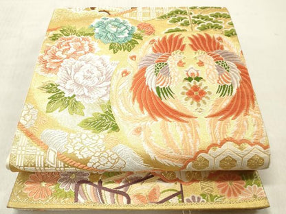 平和屋着物◎六通柄袋帯 唐織 陣帯の丸 金糸 正絹 逸品 DABF6019zy