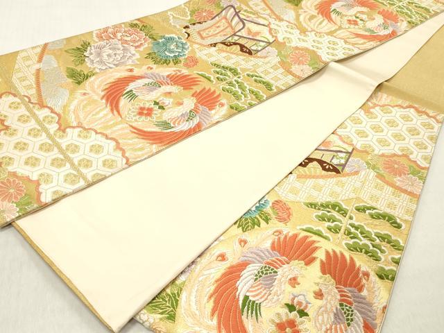 平和屋着物◎六通柄袋帯 唐織 陣帯の丸 金糸 正絹 逸品 DABF6019zy