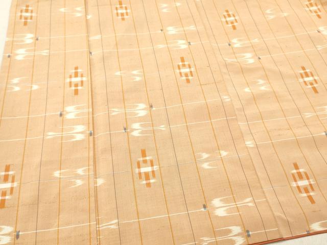 平和屋着物■上質な紬 琉球絣文様 正絹 逸品 DABF6021zy
