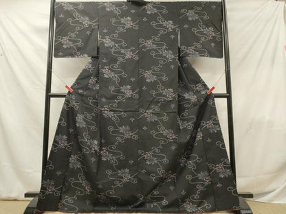 平和屋着物■上質な紬 花唐草文 正絹 逸品 DABF6022zy
