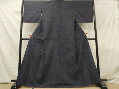 平和屋着物■結城紬 胴抜き仕立て 抽象文様 正絹 逸品 DABF6023zy