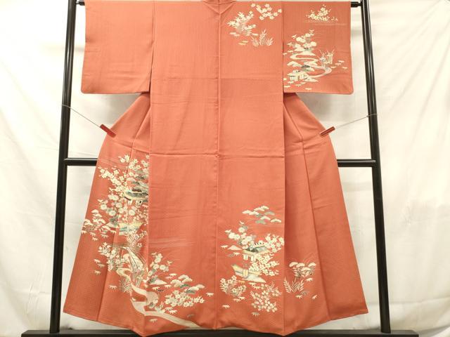 平和屋着物■訪問着 刺繍 風景文 金糸 正絹 逸品 DABF6024zy