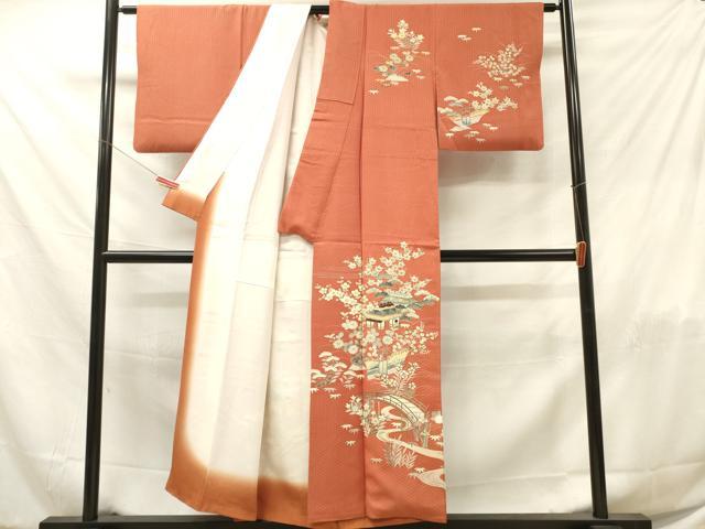 平和屋着物■訪問着 刺繍 風景文 金糸 正絹 逸品 DABF6024zy