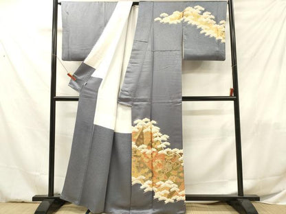 平和屋着物■訪問着 駒刺繍 切嵌め吉祥花松文 金彩 正絹 逸品 DABF6026zy