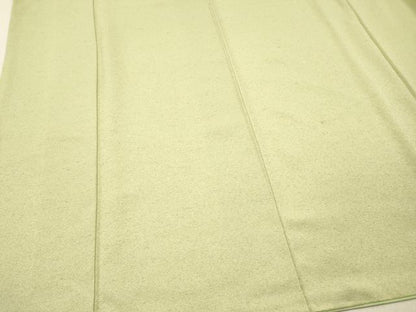 平和屋着物■上質な色無地 霞地紋 若芽色 正絹 逸品 DABF6030zy