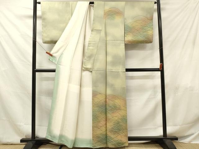 平和屋着物■訪問着 芝文 暈し染め 正絹 逸品 DABF6034zy