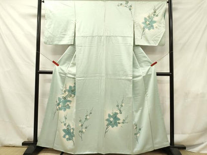 平和屋着物■訪問着 刺繍 枝花文 暈し染め 金彩 正絹 逸品 DABF6035zy