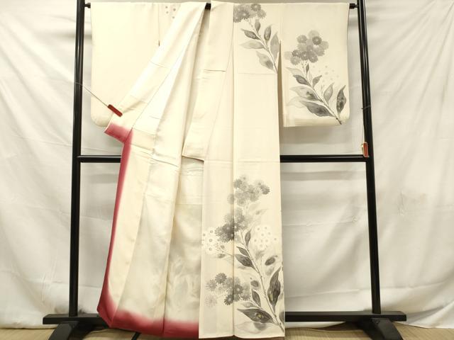 平和屋着物■訪問着　手描き　枝花文　金銀彩　正絹　逸品　DABF6041zy