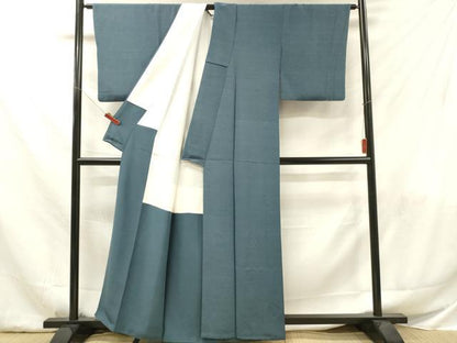 平和屋着物■上質な色無地　薄縹色　お召縮緬　正絹　逸品　DABF6042zy