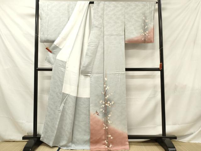 平和屋着物■西陣　京の名門　じゅらく謹製　訪問着　飛鳥枝梅文　暈し染め　正絹　逸品　DABF6046zy