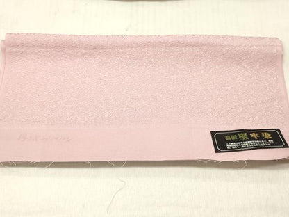平和屋着物■上質な色無地　堅牢染　氷割れ地紋　水柿色　反端付き　正絹　逸品　DABF6047zy