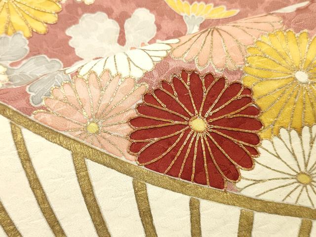 平和屋着物■豪華色留袖　駒刺繍　飾花文　金彩　正絹　逸品　DABF6053zy