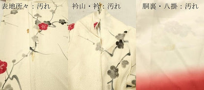 平和屋着物■上質な小紋　手描き　絞り　枝梅文　正絹　逸品　DABF6054zy