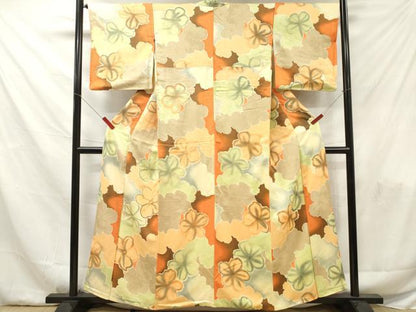 平和屋着物■上質な小紋　地紋起こし　舞花文　暈し染め　正絹　逸品　DABF6057zy