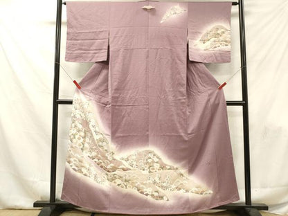 平和屋着物■訪問着　草花文　暈し染め　金彩　正絹　逸品　DABF6065zy