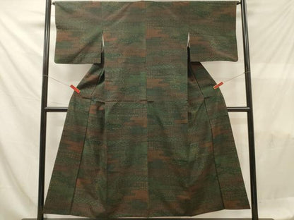 平和屋着物■本場結城紬織　エ霞吉祥文　証紙付き　正絹　逸品　DABF6070zy