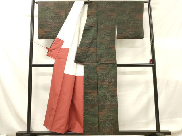 平和屋着物■本場結城紬織　エ霞吉祥文　証紙付き　正絹　逸品　DABF6070zy