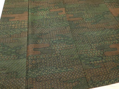 平和屋着物■本場結城紬織　エ霞吉祥文　証紙付き　正絹　逸品　DABF6070zy