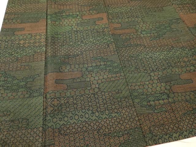 平和屋着物■本場結城紬織　エ霞吉祥文　証紙付き　正絹　逸品　DABF6070zy