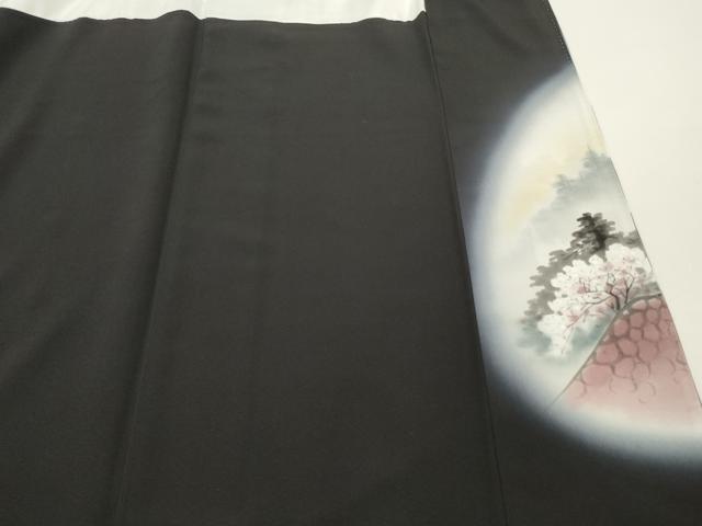 平和屋着物■豪華黒留袖　作家物　手描き　風景文　暈し染め　正絹　逸品　DABF6076zy