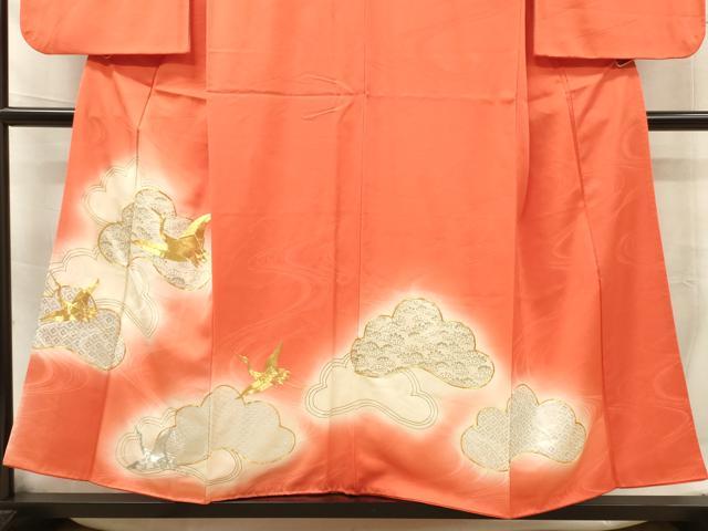 平和屋着物□訪問着 駒刺繍 飛鶴松文 暈し染め 金銀彩