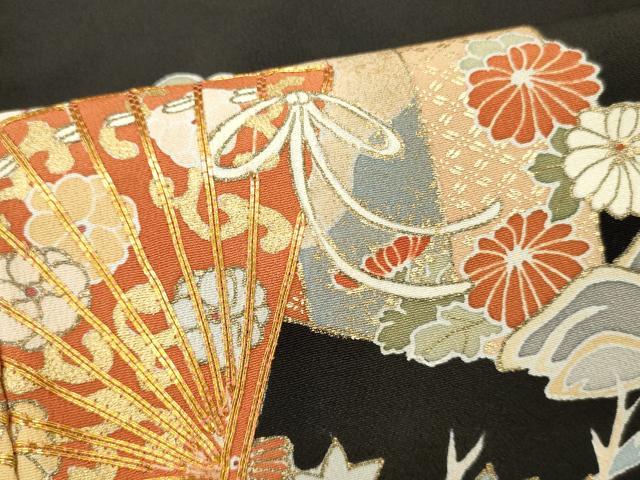 平和屋着物■豪華黒留袖　作家物　駒刺繍　御所車几帳文　松竹梅　金彩　正絹　逸品　DABF6094zy