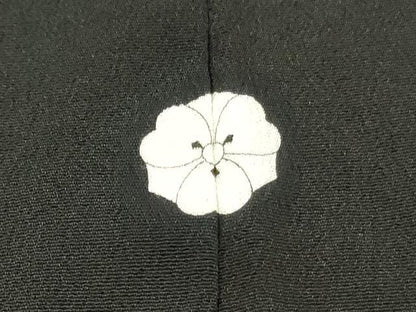 平和屋着物■豪華黒留袖　駒刺繍　遠山草花文　ロング丈　正絹　逸品　DABF6095zy