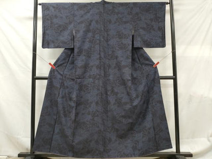 平和屋着物■上質な紬　草葉文　さが美扱い　正絹　逸品　DABF6096zy