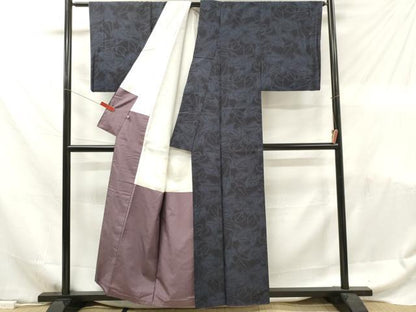 平和屋着物■上質な紬　草葉文　さが美扱い　正絹　逸品　DABF6096zy