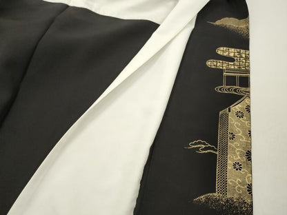 平和屋着物■豪華黒留袖　作家物　古都絵巻　金銀彩　正絹　逸品　DABF6097zy