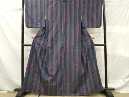 平和屋着物■上質な紬　琉球絣文様　正絹　逸品　DABF6100zy