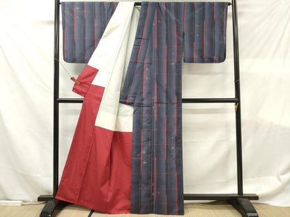 平和屋着物■上質な紬　琉球絣文様　正絹　逸品　DABF6100zy