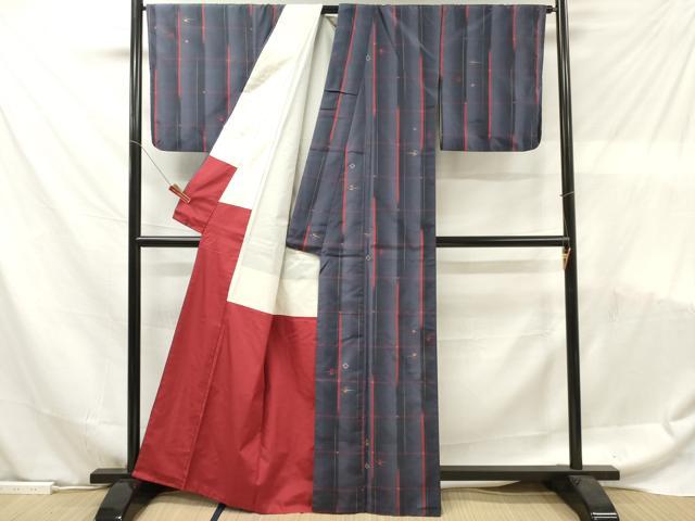 平和屋着物■上質な紬　琉球絣文様　正絹　逸品　DABF6100zy