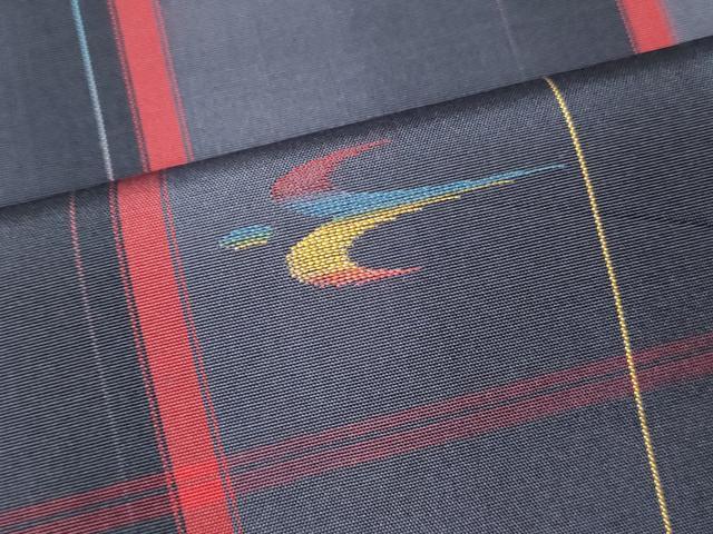 平和屋着物■上質な紬　琉球絣文様　正絹　逸品　DABF6100zy