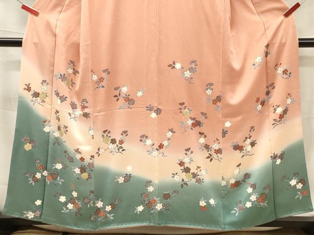 平和屋着物■訪問着　枝桜文　暈し染め　金彩　正絹　逸品　DABF6105zy