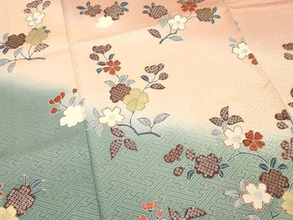 平和屋着物■訪問着　枝桜文　暈し染め　金彩　正絹　逸品　DABF6105zy