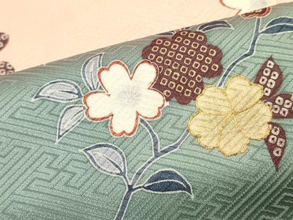 平和屋着物■訪問着　枝桜文　暈し染め　金彩　正絹　逸品　DABF6105zy