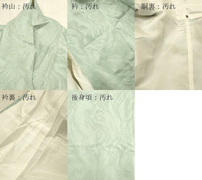 平和屋着物■上質な色無地　霞地紋　白藍色　正絹　逸品　DABF6114zy