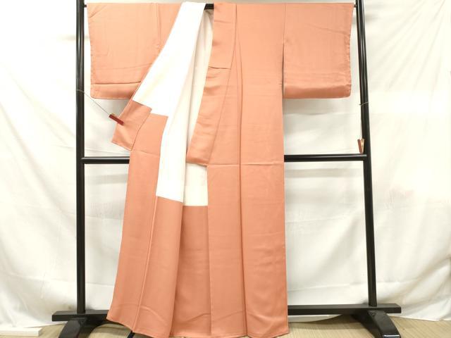 平和屋着物■上質な色無地　作家物　深支子色　正絹　逸品　DABF6117zy