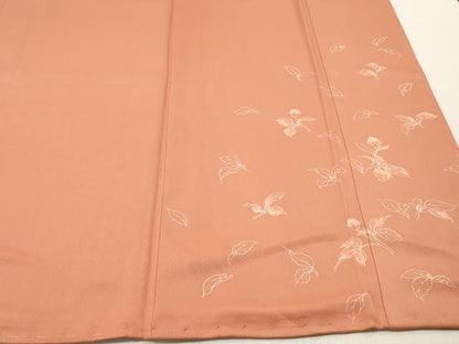 平和屋着物■上質な色無地　作家物　深支子色　正絹　逸品　DABF6117zy