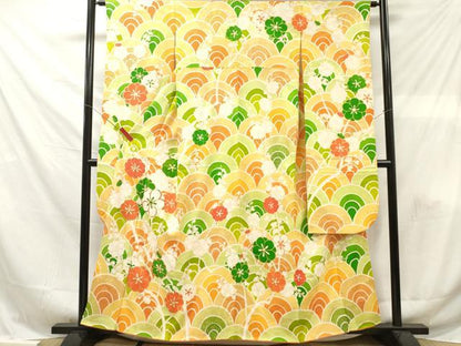 平和屋着物■豪華振袖　駒刺繍　枝梅文　金彩　正絹　逸品　DABF6119zy