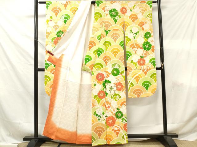 平和屋着物■豪華振袖　駒刺繍　枝梅文　金彩　正絹　逸品　DABF6119zy