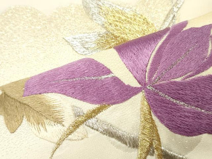 平和屋着物■豪華振袖　刺繍　草花文　暈し染め　金銀糸　正絹　逸品　DABF6120zy