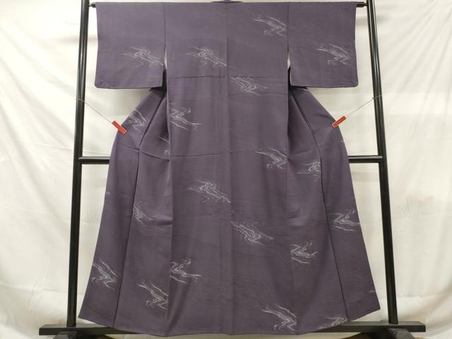 平和屋着物■上質な小紋　寿光織　流水文　銀糸　正絹　逸品　未使用　DABF6123zy